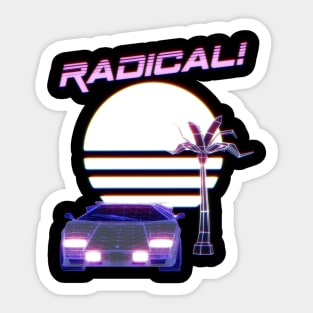 Totally Radical Synthwave Shirt Sticker
